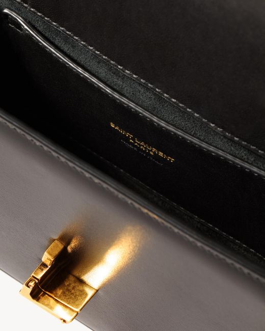 Saint Laurent White Cassandre Calf Leather Shoulder Bag