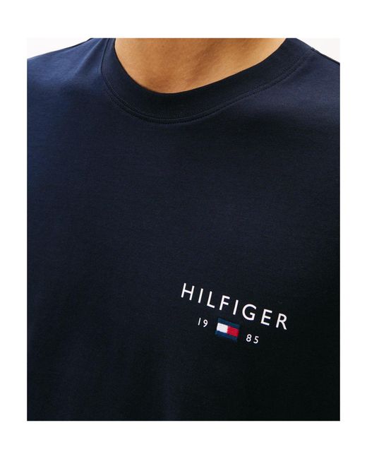 Tommy Hilfiger Blue Logo Short Sleeve T-Shirt for men