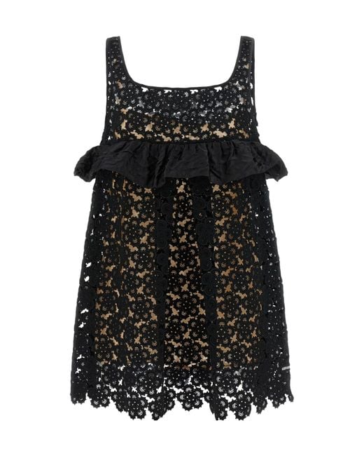 Miu Miu Black Macramé Dress