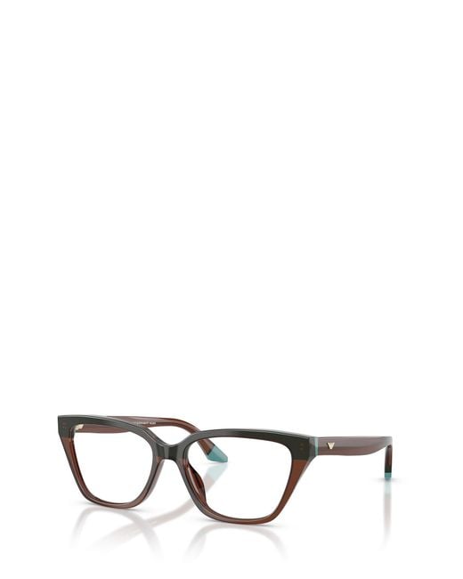 Emporio Armani White Cat-Eye Glasses