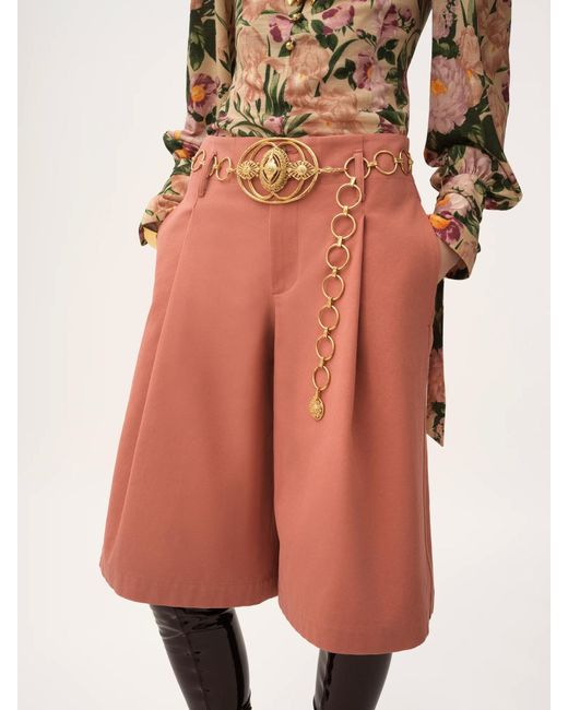 Chloé Pink Chloé High-Waisted Elephant-Leg Shorts