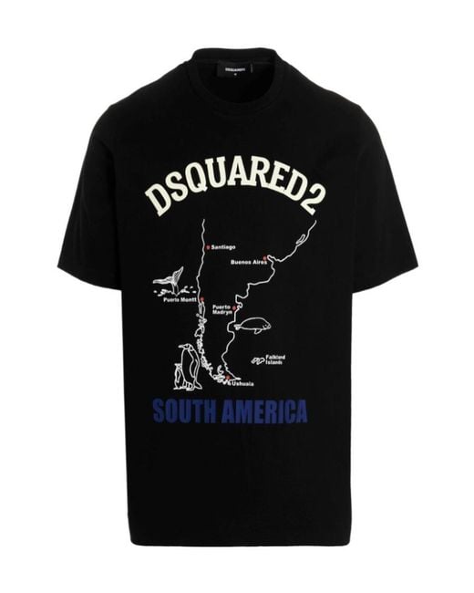 DSquared² Black Logo-Print Short-Sleeve T-Shirt for men