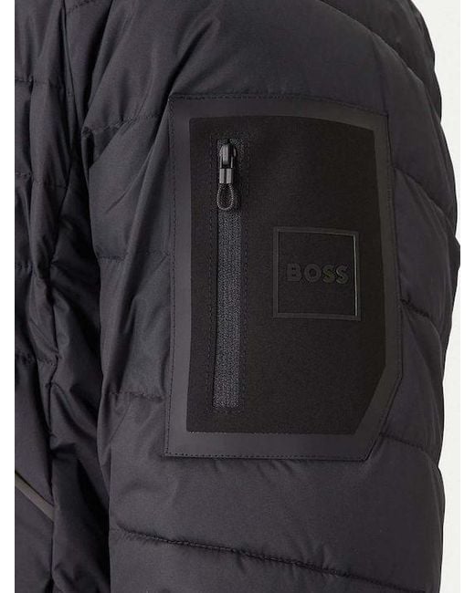Boss Black Hooded Zip-Up Jacket for men