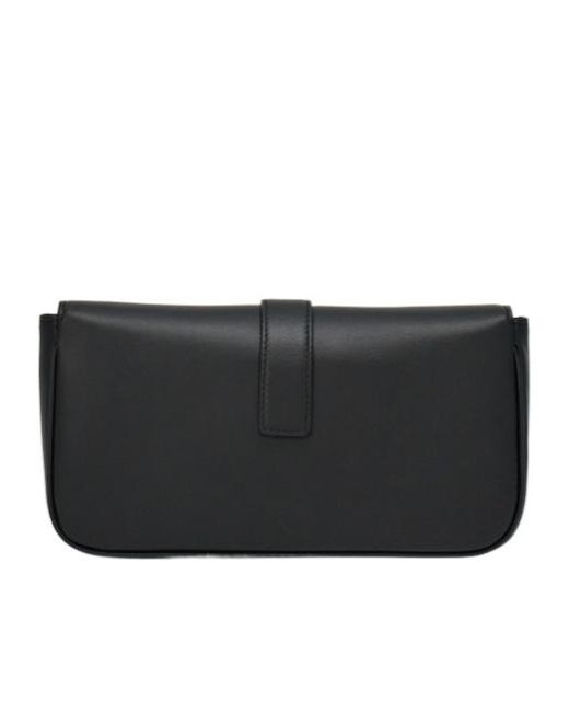 Ferragamo Black Foldover-Top Chain-Linked Shoulder Bag