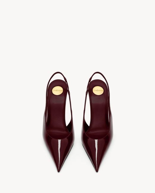 Saint Laurent Purple P.A.R.I.S. Slingback Pumps