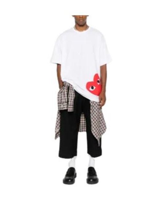 COMME DES GARÇONS PLAY White Comme Des Garçons Play Oversized Heart Crewneck T-Shirt for men