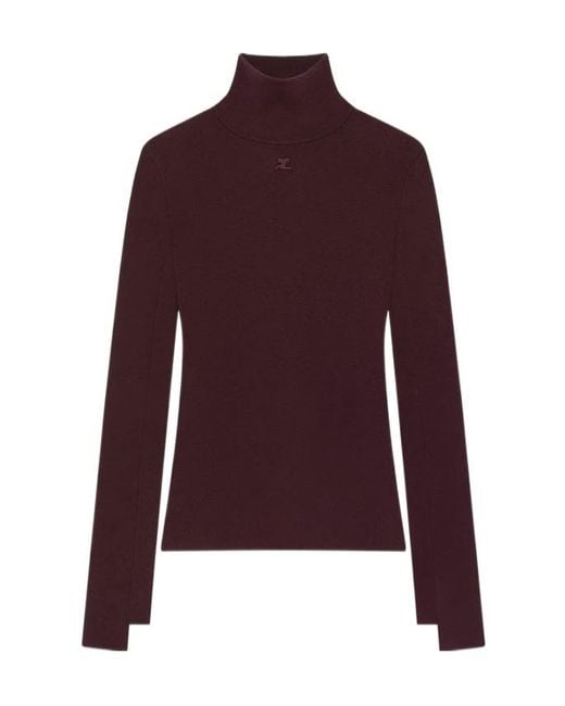 Courreges Purple Courrges Interlock Mockneck Jumper