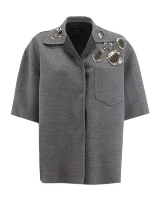 Fabiana Filippi Gray Double Shirt Jacket