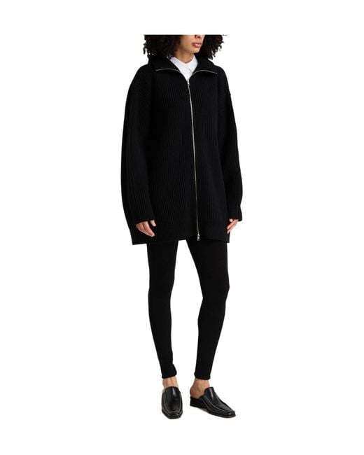 MM6 by Maison Margiela Black Knitted Coat