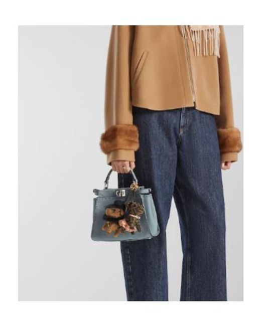 Fendi Blue Peekaboo Mini Top Handle Bag