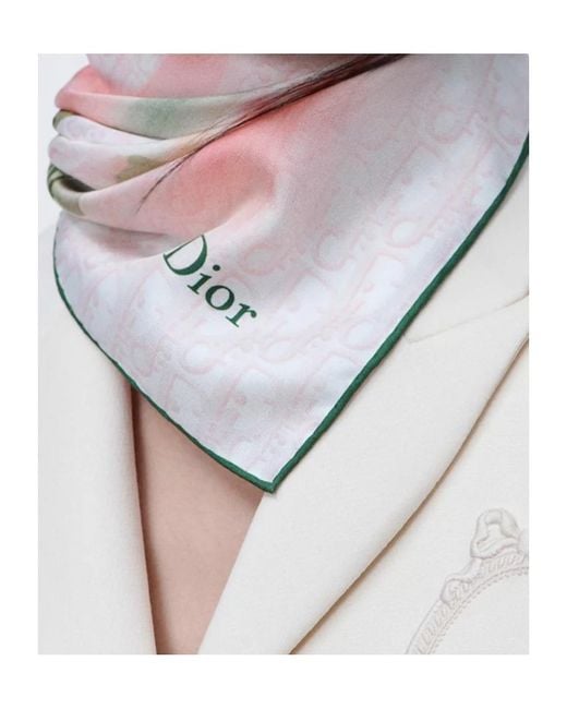 Dior Pink Painted Roses90 Square Scarf