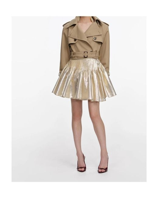 Self-Portrait Natural Metallic Mini Skirt