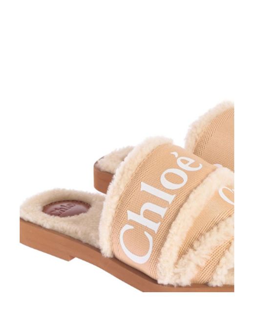 Chloé Natural Woody Flt Sndl Lgo Strps Tnl Shrln