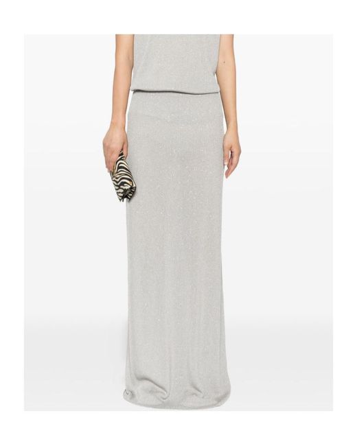 Tom Ford White Sequin-Embellished Ribbed Skirt