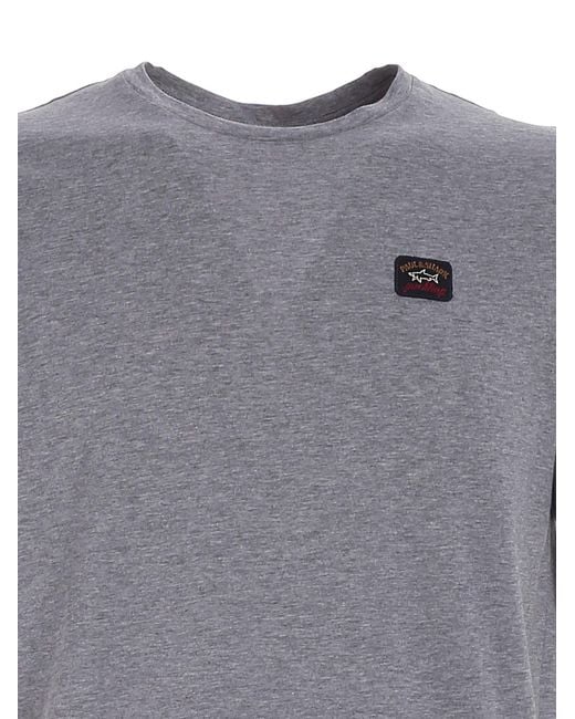 Paul & Shark Gray Crew Neck T-Shirt for men