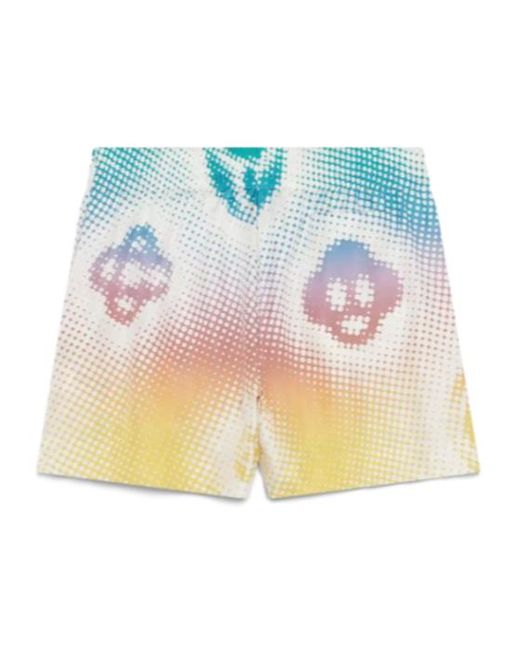 Casablanca Blue Halftone Logo Print Shorts