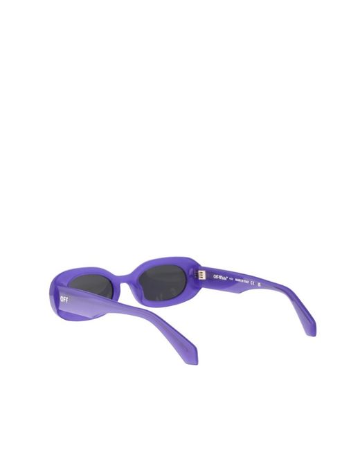 Off-White c/o Virgil Abloh Blue Oval Frame Sunglasses for men