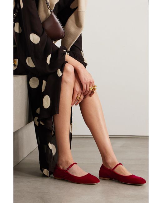 Aeyde Red Uma Ballet Flats