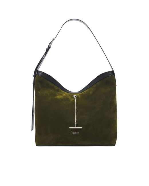 McQueen Green Mcqueen Pendant Shoulder Bag for men