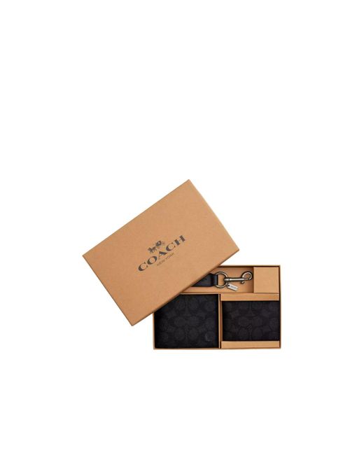 COACH White Boxed 3-In-1 Wallet Gift Set for men