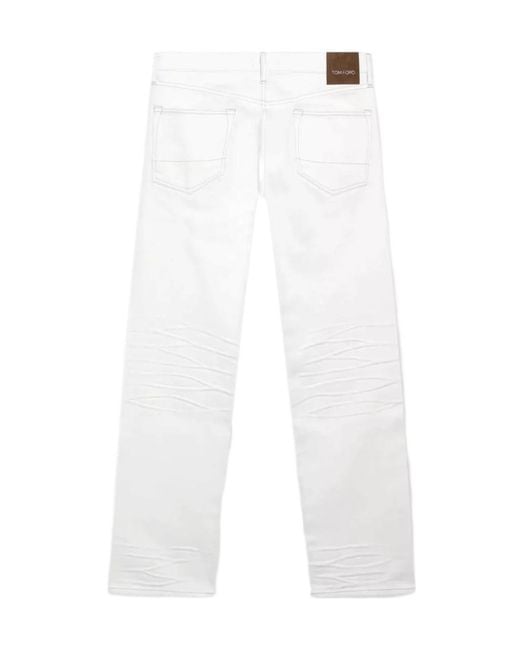 Tom Ford White Five-Pocket Jeans for men
