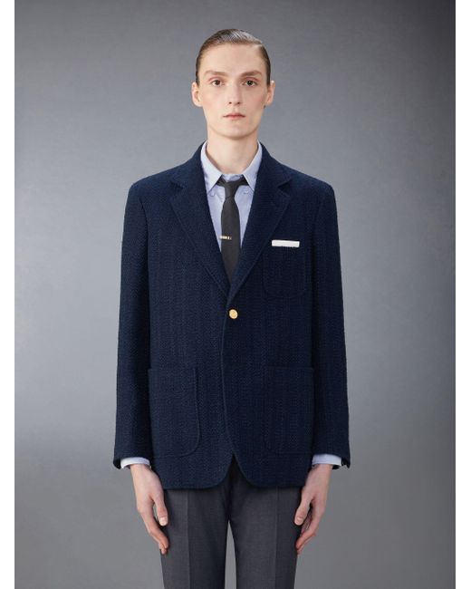 Thom Browne Blue Striped Blazer Jacket for men