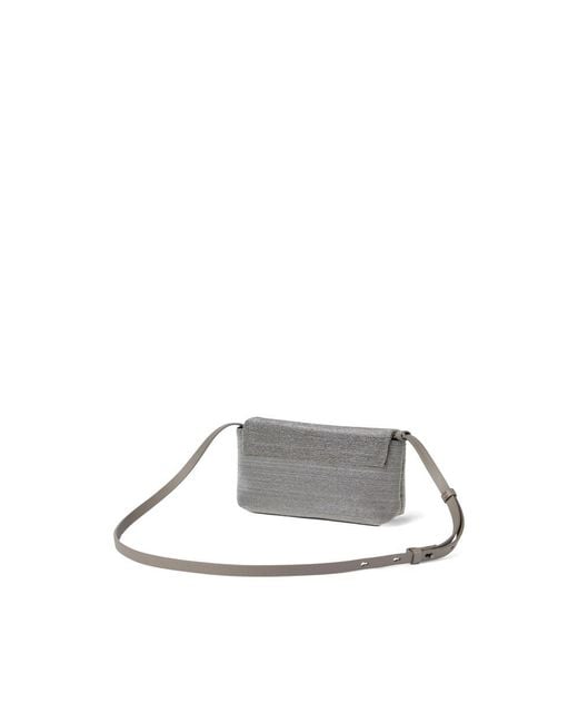 Brunello Cucinelli Gray Flap Shoulder Bag