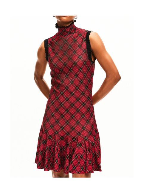 McQueen Red Plaid Mini Skirt