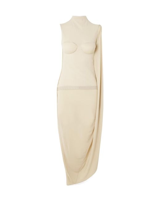 Jean Paul Gaultier White Panelled Midi Dress