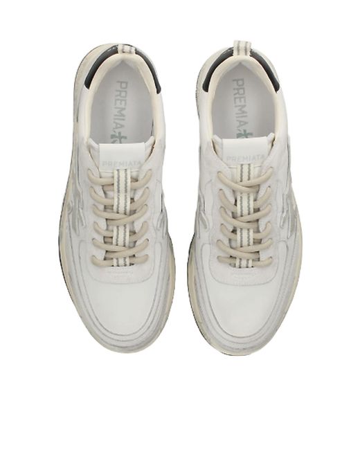 Premiata White Nous Sneakers for men