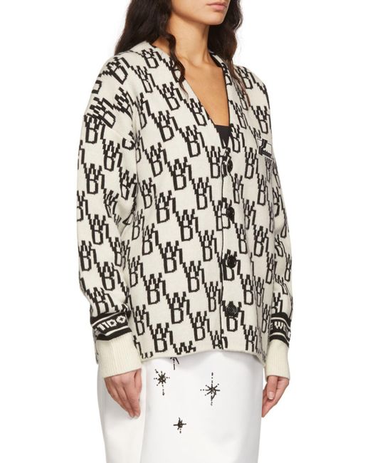 we11done Black Oversized Monogram Cardigan