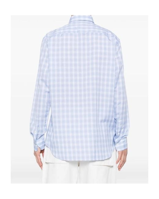 Brioni Blue Checked Shirt for men
