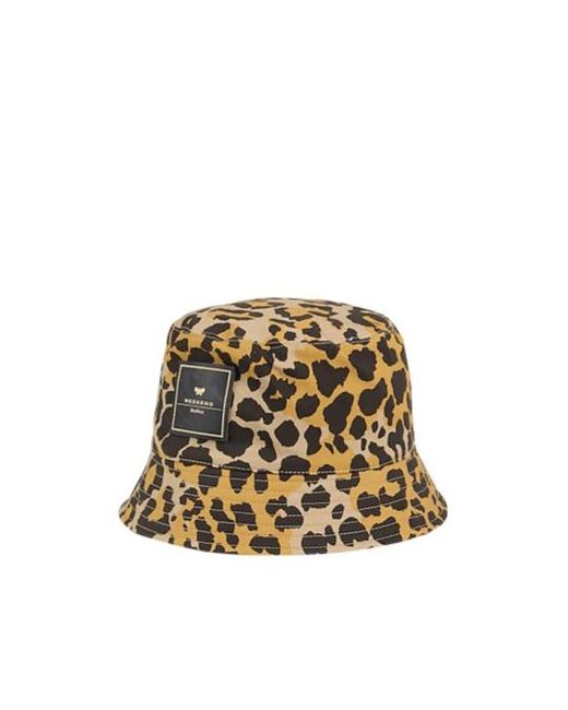 Weekend by Maxmara Natural Leopard Print Bucket Hat