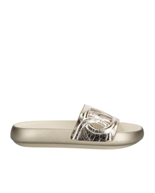 Michael Kors White Round Toe Flat Slippers