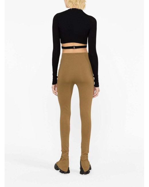 Wardrobe NYC Natural Ankle-Zip High-Waist Leggings