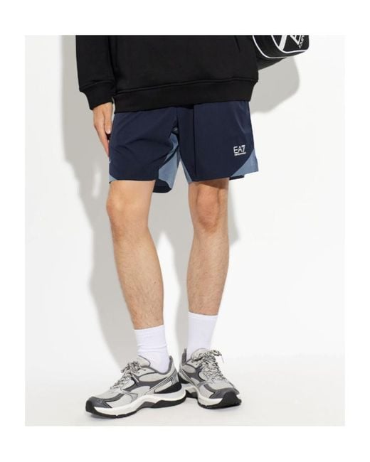 EA7 White Round-Toe Sneakers for men