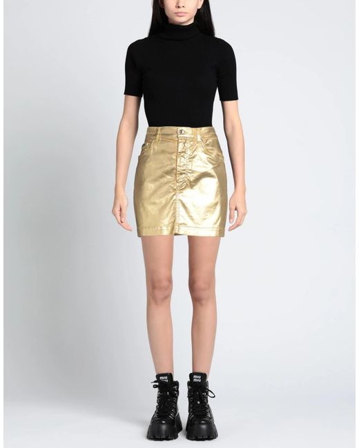 Dolce & Gabbana Metallic Solid Color Stretch Mini Skirt