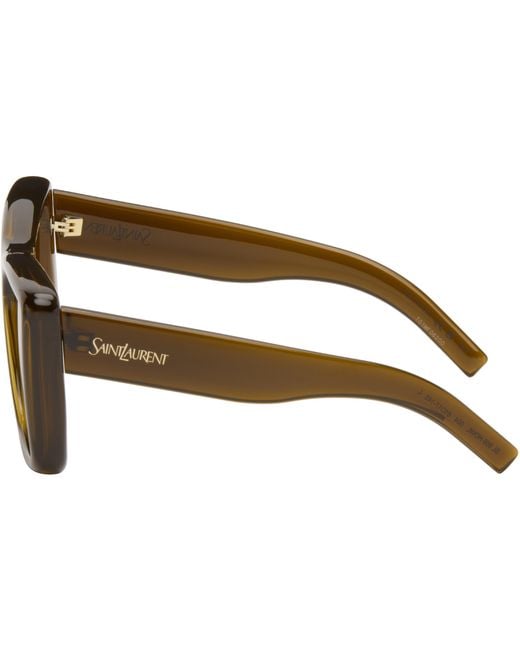 Saint Laurent Green Sl 900 Howl Rectangular Sunglasses