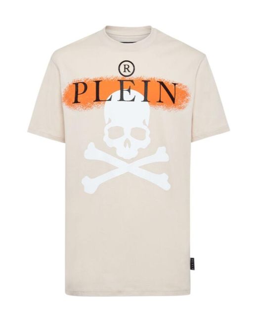Philipp Plein White Round-Necked Logo T-Shirt for men