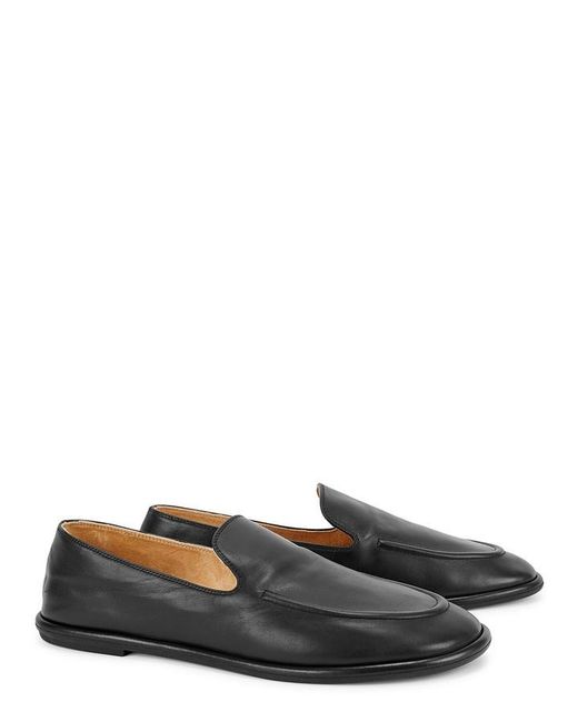 The Row Black Canal Leather Loafers