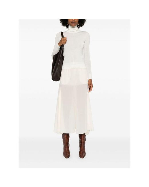Chloé White Chloé Crewneck Long-Sleeve Top