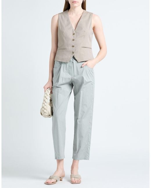 Brunello Cucinelli Gray Solid Color Tapered Trousers