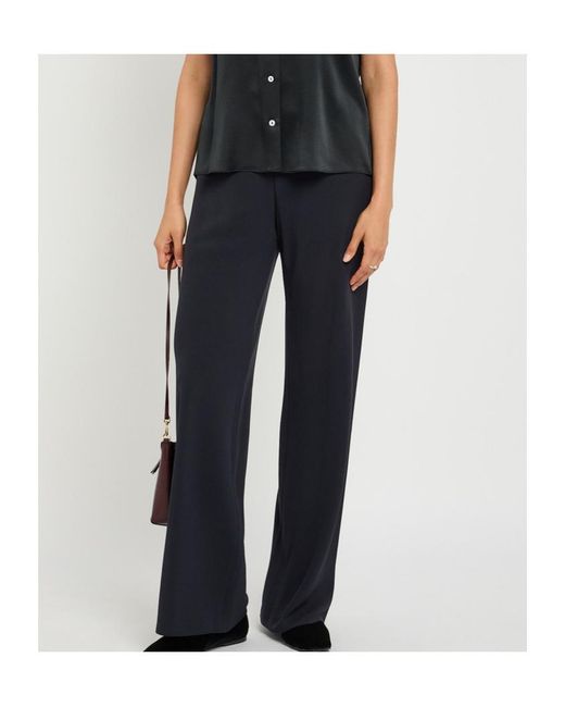 Vince Blue Crepe Straight-Leg Trousers
