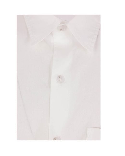 Ann Demeulemeester White Long-Line Tie-Hem Shirt for men