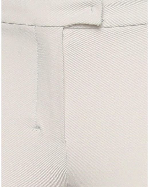 Max Mara White Solid Color Twill Stretch Pants