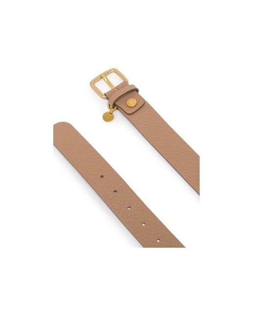 Gianni Chiarini White Pebble-Grain Charm Belt