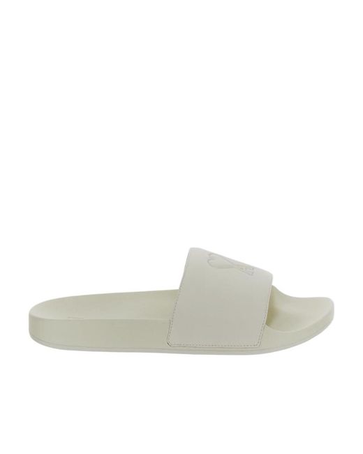 AMI White Ami De Coeur Sliders for men