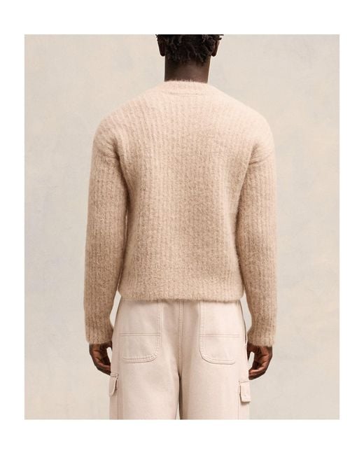 AMI Natural Ami Chunky Knitted Crewneck Jumper