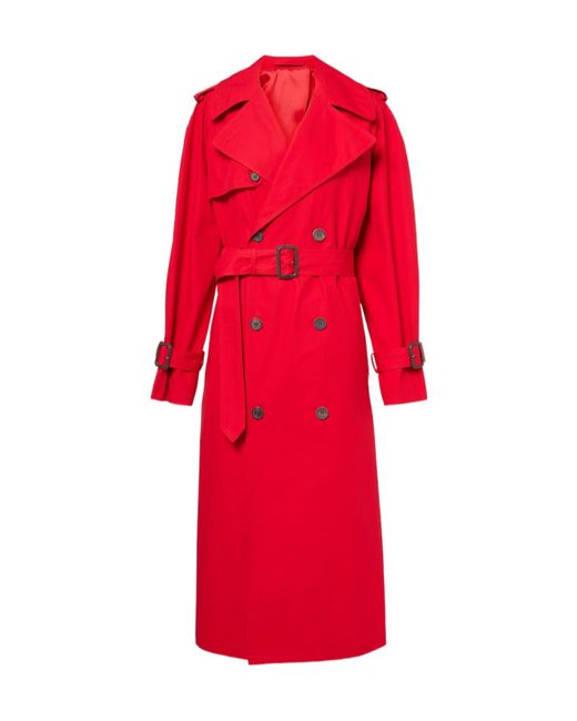 Wardrobe NYC Red Double-Breasted Trench Coat