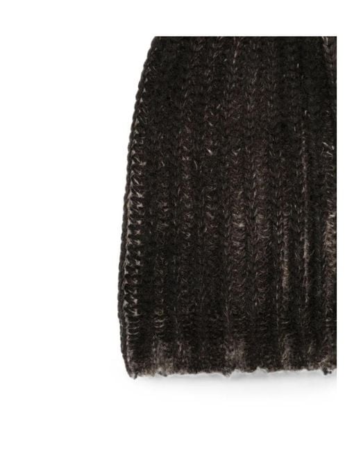 Avant Toi Black Ribbed-Knit Beanie Hat for men